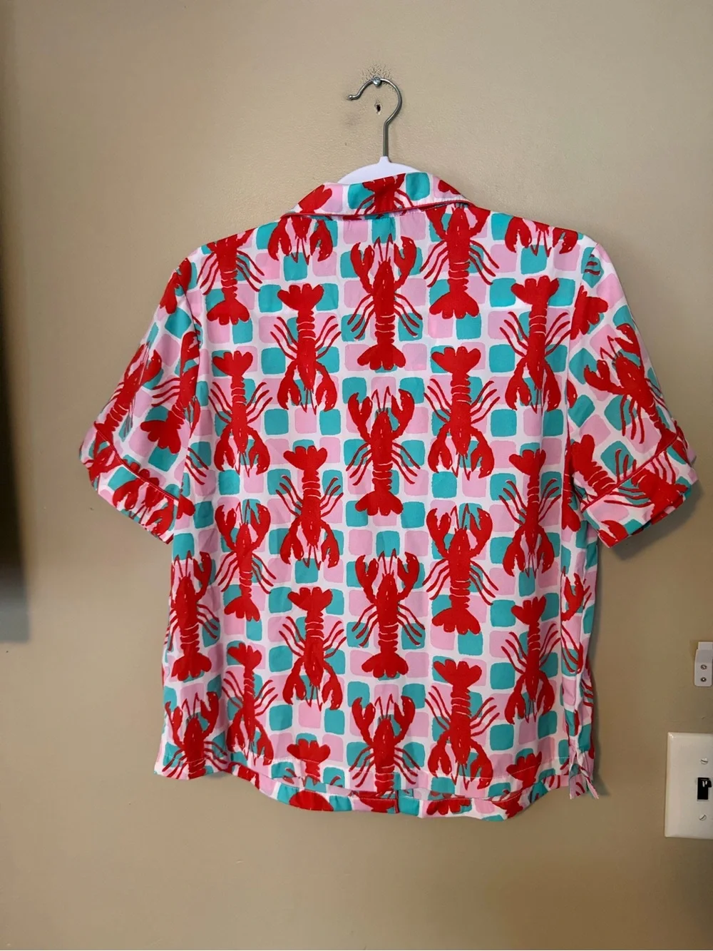 Bouffant’s and Broken Hearts Lobster Print Short Pajama Set